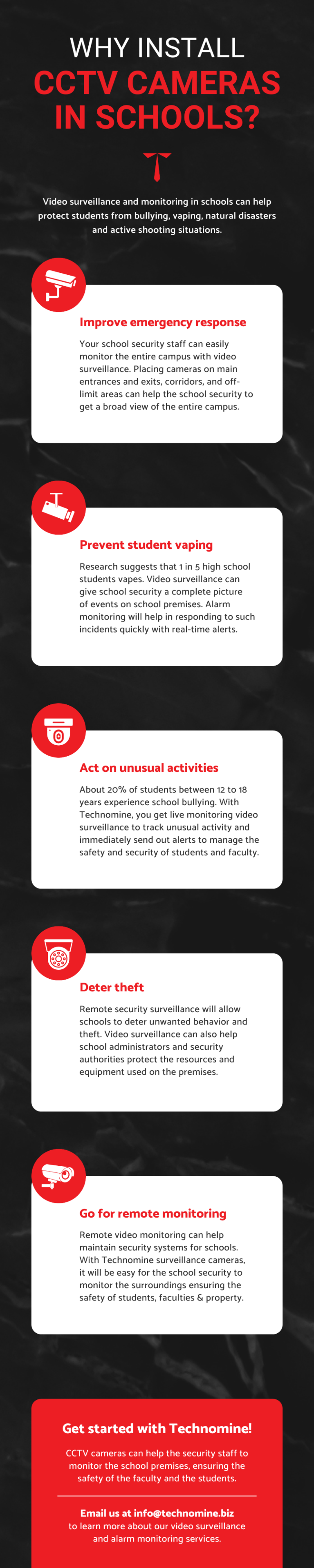 Infographic Why Install CCTV Cameras In Schools Technomine